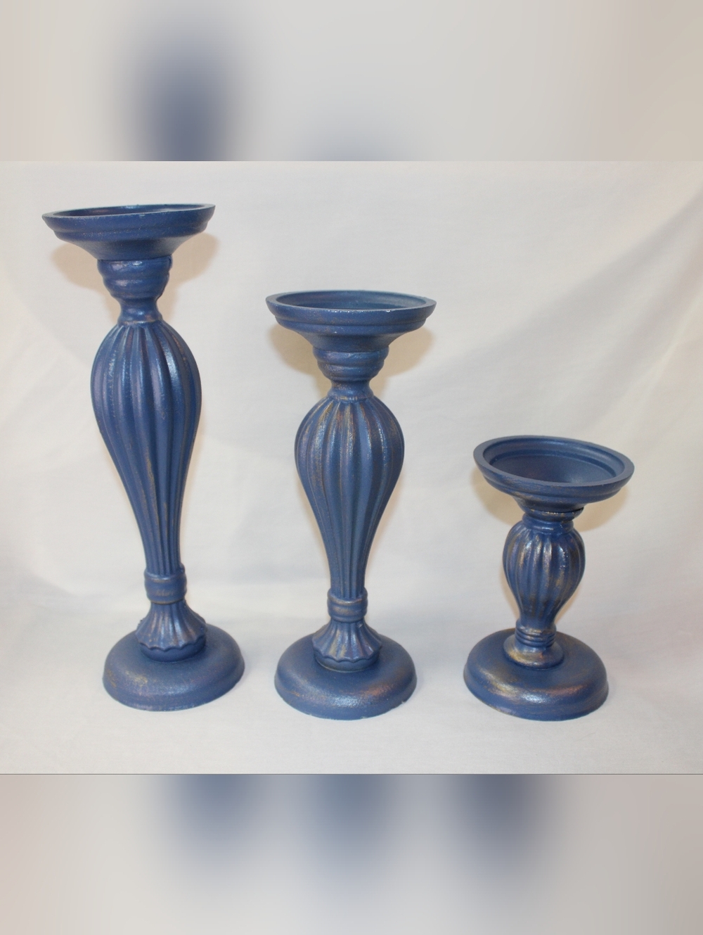 Weddingstar 3-Piece Tiered Wood Spindle Candle Holder Set